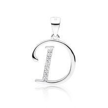 Zawieszka srebrna ozdobna literka D