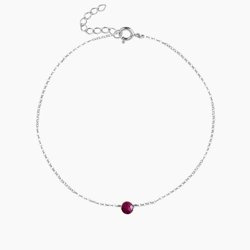 Bransoletka srebrna z naturalnym rubinem