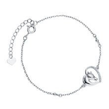 Bransoletka srebrna serce koń z białymi cyrkoniami