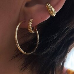 Kolczyki pozłacane duże kółka 30 mm