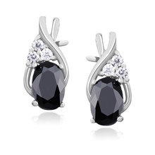 Kolczyki srebrne delikatne wkrętki czarna cyrkonia