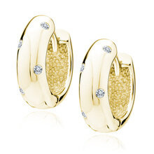 Srebrne pozłacane kolczyki pr.925 kółka z białymi cyrkoniami