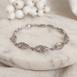 Srebrna bransoletka pr.925 Cyrkonia biała