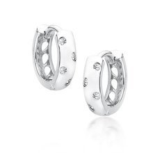 Srebrne kolczyki pr.925 kółka z cyrkoniami