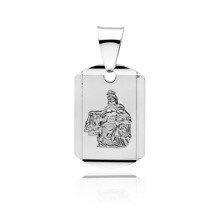 Srebrny medalik Jezus / Matka Boska Szkaplerzna