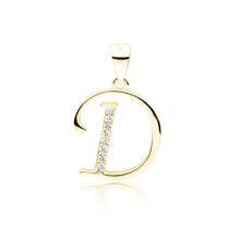 Zawieszka pozłacana ozdobna literka D