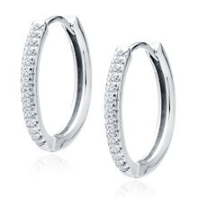 Srebrne kolczyki pr.925 kółka z białymi cyrkoniami