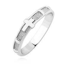 Obrączka srebrna różaniec