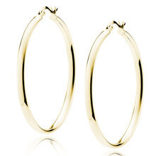 Srebrne pozłacane kolczyki kółka - wysoki połysk