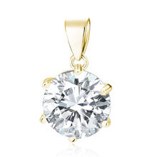 Zawieszka Charlotte pozłacana z białą cyrkonią 12 mm