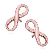 Srebrne kolczyki pr.925 Nieskończoność, różowe złoto
