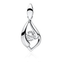 Srebrna zawieszka pr.925 biała cyrkonia
