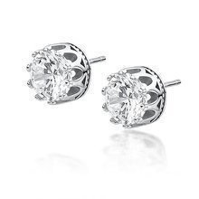 Srebrne kolczyki pr.925 Cyrkonia okrągła