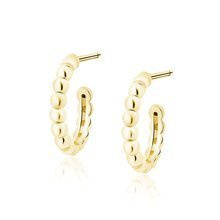 Srebrne pozłacane kolczyki pr.925 kółka z kuleczkami