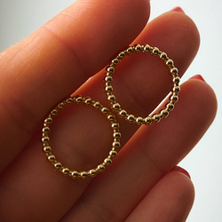 Kolczyki pozłacane kółka wkrętki z kuleczek