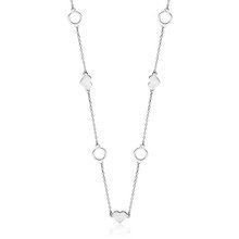 Srebrny naszyjnik pr.925 serce i kółko