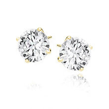 Kolczyki Charlotte pozłacane z białą cyrkonią 10 mm