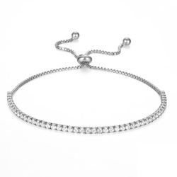 Bransoletka Vesper srebrna delikatna wysadzana cyrkoniami