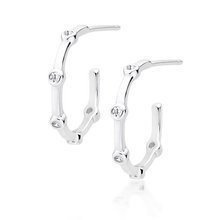 Kolczyki srebrne otwarte kółka z cyrkoniami sztyfty