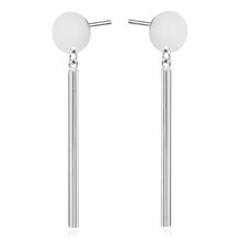 Srebrne kolczyki pr.925 okrągła blaszka i pręcik