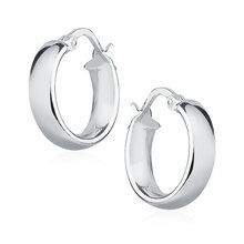 Kolczyki srebrne rodowane średnie koła 15 mm