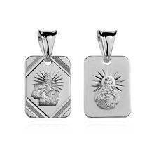 Srebrny medalik Jezus Matka / Boska Szkaplerzna