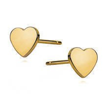 Kolczyki pozłacane minimalistyczne serduszka wkrętki