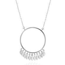 Naszyjnik srebrny w stylu boho koło z łezkami