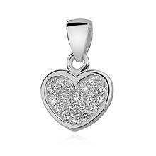 Srebrna zawieszka pr.925 serce wypełnione cyrkoniami