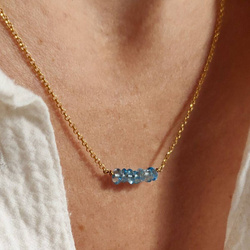 Naszyjnik pozłacany z naturalnymi topazami