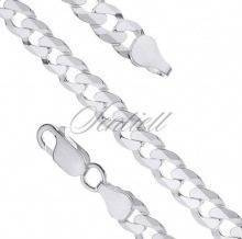 Bransoletka męska pancerka diamentowana płaska szerokość 6,7 mm rodowana