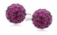 Kolczyki kulki 10mm fuksja