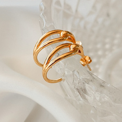 Kolczyki pozłacane eleganckie otwarte kółka sztyfty