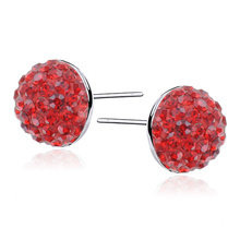 Kolczyki półkulki czerwone