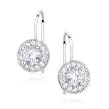 Srebrne klasyczne kolczyki dla dziewczynki pr. 925 Cyrkonia biała