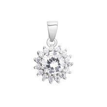 Srebrna zawieszka pr.925 elegancka biała cyrkonia - karmazycja