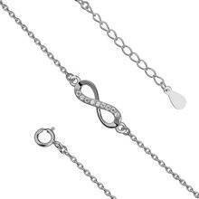 Bransoletka nieskończoność z cyrkoniami klasyczna rodowana pr.925