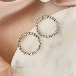 Kolczyki srebrne kółka wkrętki z kuleczek