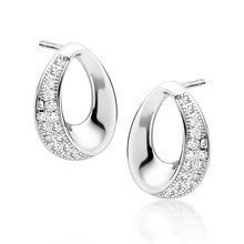 Kolczyki srebrne błyszczące łezki z białymi cyrkoniami