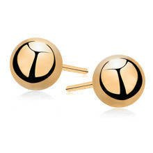 Kolczyki pozłacane kulki wkrętki 6 mm