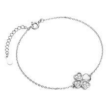 Srebrna pr.925 bransoletka z koniczynką