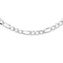 Łańcuszek figaro rodowany diamentowany płaski 6,8 mm