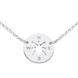 Naszyjnik srebrny Róża Wiatrów Kompas srebro 925