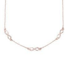 Naszyjnik pozłacany różowym złotem z nieskończonością trzy zawieszki