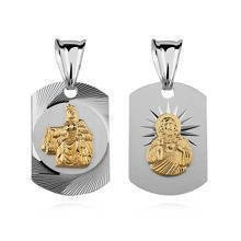 Srebrny medalik Jezus / Matka Boska Szkaplerzna