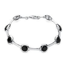 Srebrna bransoletka pr.925 z czarnymi cyrkoniami