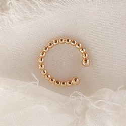 Nausznica pozłacana kółko z kulek