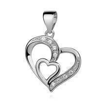Srebrna zawieszka pr.925 serce podwójne
