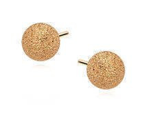 Kolczyki pozłacane kulki diamentowane 5 mm