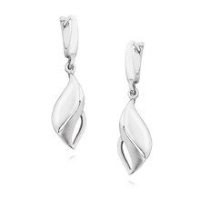 Kolczyki srebrne wiszące asymetryczne listki z biglem angielskim pr.925